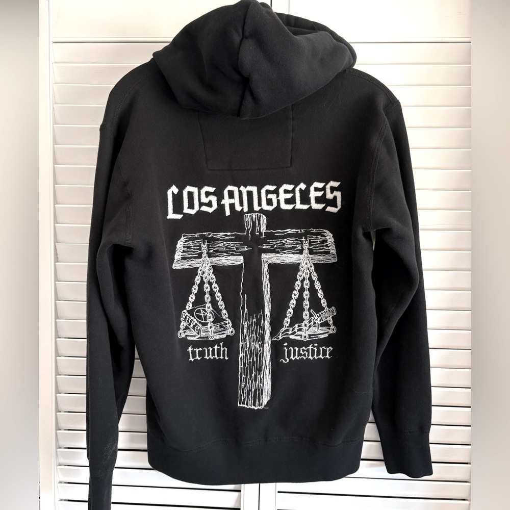 Local Authority FUFC Truth Justice Embroidered Hoodie Sweatshirt Sz S